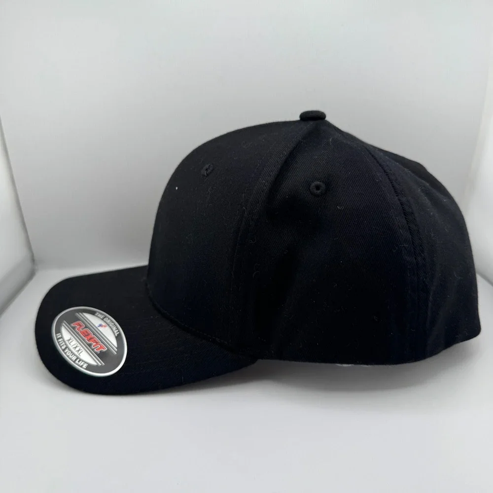 Flexfit Yupoong Baseball Cap Mens XL/XXL Black Excellent Stretch Fit Hat